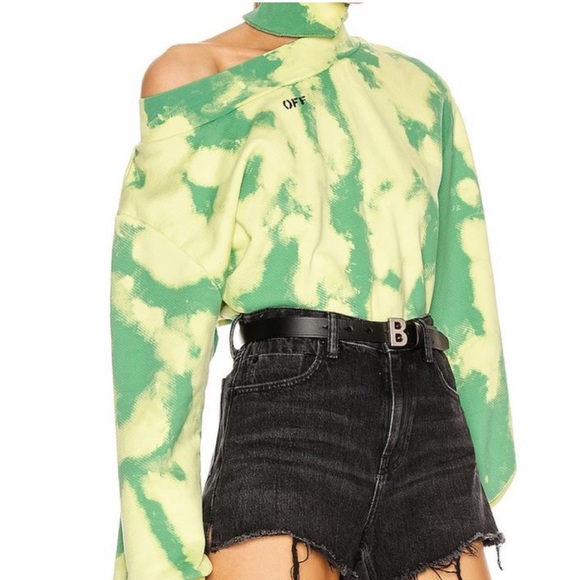 🎉HP🎉 Tie Dye Trashed Sweatshirt in Light Green - Picture 9 of 11